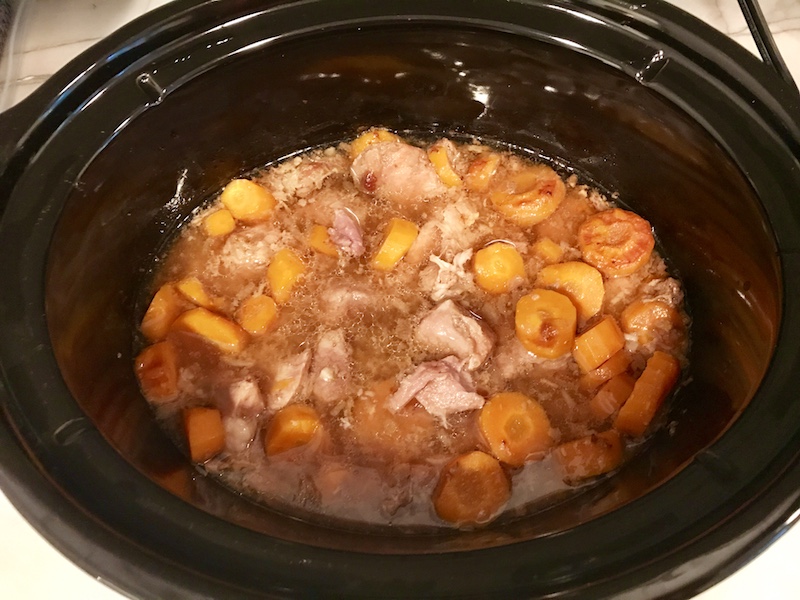 5-Ingredient Slow Cooker Pork Stew cooked in a slow cooker. It's an easy and flavorful! Served over Rice, it's a perfect family dinner.
