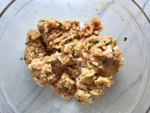 Raw Moroccan raw turkey for meatballs to go into Pita Bread Sandwiches Recipe.