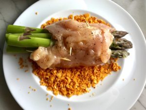 4-Ingredient DORITO CHICKEN and Asparagus Rolls! Yes, Doritos, my friend. The Doritos add a salty and crispy crust to the outside of the chicken with a hint of cheesy flavor. The Chicken stays moist and juicy rolled up and you get this fresh bite of Spring in the center with the Asparagus.