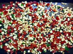 This 5-ingredient Sunny Quinoa with Fried Egg & Veggie Medley is simple, but incredible. The Veggie Medley is a trifecta of red pepper, zucchini, and sweet corn that are roasted on a sheet pan. Then on top of it all is a salty fried egg with a runny yoke that oozes out to bring a deep creaminess to the entire dish.