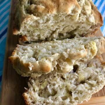 This 3-Ingredient Easy Banana Bread could not be any EASIER! It is moist, delicious, and so incredibly simple that you can whip it up in 5 minutes, then bake it in the oven.