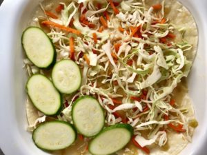 White Enchilada Casserole with Chicken & Veggies is hearty, cheesy, delicious, & easy because everything is layered in one dish. It has everything you love in a White Enchilada Casserole with the bonus of hidden vegetables with extra vitamins and antioxidants! Even picky eaters will not know they are eating veggies!