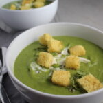 Creamy, sweet, fresh, with a kick...this Zesty Pea Soup with Spring Peas, Jalapeño, and Mint is a delicious new take on Pea Soup recipes! You get the sweet spring flavor of the peas with the cool fresh mint, followed by the peppery kick from jalapeño that leaves a wonderful warmth (not spicy-hot) feel in your mouth.