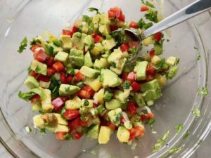 Fresh, bright, sweet, creamy, crunchy, and bursting with flavor, this Zippy Pineapple Salsa has red pepper, jalapeño, cilantro, scallion, lime, and avocado. It's the perfect topping for just about anything grilled. It's also just perfect for eating with chips or as a salad on it's own!