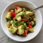 Fresh, bright, sweet, creamy, crunchy, and bursting with flavor, this Zippy Pineapple Salsa has red pepper, jalapeño, cilantro, scallion, lime, and avocado. It's the perfect topping for just about anything grilled. It's also just perfect for eating with chips or as a salad on it's own!
