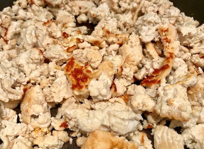 Ground Chicken getting browned.