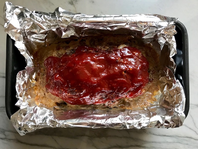 Mexican meatloaf in pan cooked.