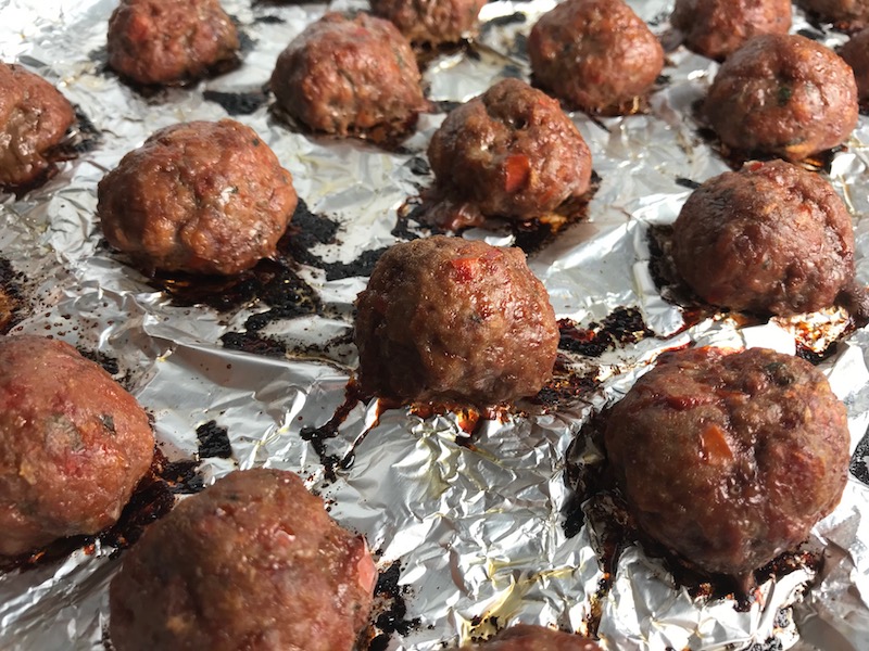 Cooked Teriyaki Meatballs to go with Veggie Stir Fry, and rice noodles. #asianmeatballs #teriyaki #noodles #familydinner #easydinners #dinnerideas
