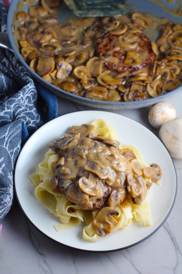Mushroom Sauce over pasta. #vegetarian #healthydinner #dinnerideas #mushrooms