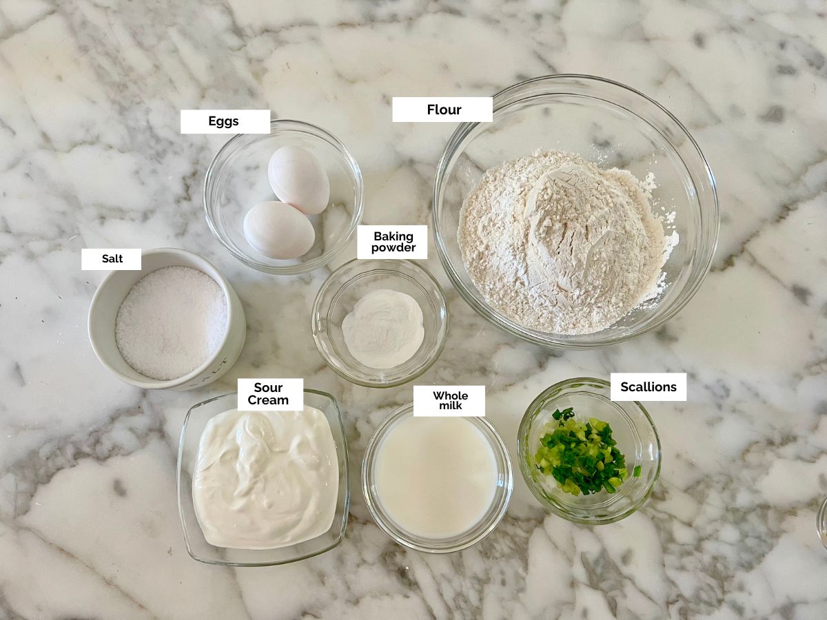 Ingredients used to prepare dumplings.