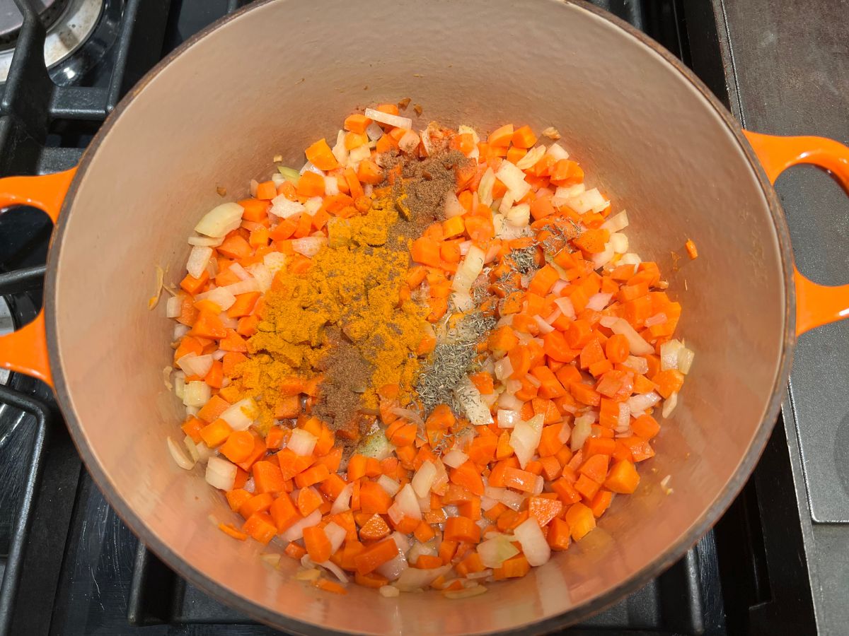 Seasonings added to the Dutch oven.